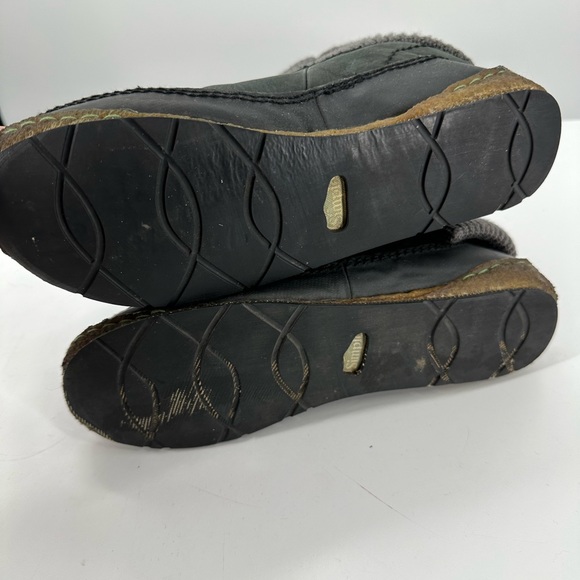 Simple Leather Cable Knit Winter Snow Boots Gray Black Womens 7.5 - Picture 12 of 12